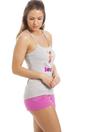 Grey Camille Lingerie Grey Two Piece Cotton Short Pyjama Set, Image 4 of 5