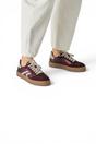 Wine Leather Trainers Sneaker Shoes, Image 5 of 8