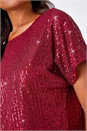 Wine Embellished Sequin Top, Image 5 of 5