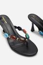 Black Electra Jewel Embellished Heeled Sandals, Image 5 of 6
