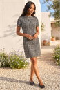 Black Textured Stretch Shift Dress, Image 2 of 4