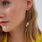 Gold Raindrop Sterling Silver Chain Drop Earring, Image 2 of 5