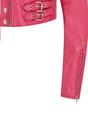 Fuchsia Infinity Leather Fuchsia Cropped Brando Leather Biker Jacket, Image 7 of 7