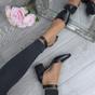 Black AJVANI Black Mid Block Heel Ankle Strap 2 Part Heels, Image 5 of 6