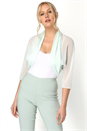 Mint Ruched Hem Chiffon Bolero, Image 1 of 5