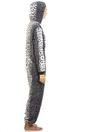 Grey Supersoft All In One Snow Leopard Animal Print Onesie, Image 4 of 5