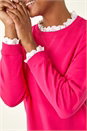 Pink Frill Trim Sweatshirt, Image 5 of 5
