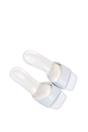 White XY LONDON White 'Pearl' Square Toe Stiletto Kitten Heel Mule Sandals, Image 6 of 6