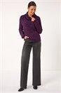 Plum Cowl Neck Chenille Knit Jumper, Image 2 of 5