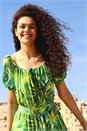 Lime Palm Print Chiffon Tiered Maxi Dress, Image 5 of 5