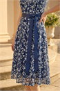 Navy  Heart Print Lace Stretch Dress, Image 4 of 4