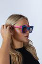 Pink Oversized Round Cat-Eye Sunglasses, Image 2 of 7
