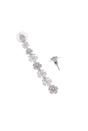 Silver Long Floral Dangle Earrings, Image 3 of 4