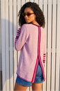 Lilac Contrast Stripe Detail Knit Jumper, Image 3 of 4