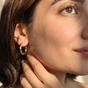 Gold 18ct Gold Plated Twisted Hoop Earrings, Image 3 of 4