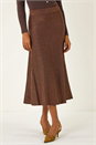 Dark Brown Shimmer Knit Midi Skirt, Image 1 of 5