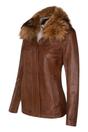 Tan Womens Leather Parker Jacket - Arvada, Image 3 of 5