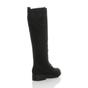 Black AJVANI Black Biker Lace Up Military Calf Knee Boots, Image 4 of 6
