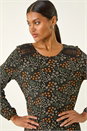 Green Printed Lace Stretch Top, Image 4 of 5