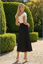 Black Frill Contrast Bardot Dress, Image 3 of 4