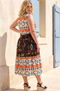Orange Curve Aztec Print Smock Midi Dress, Image 2 of 4