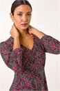 PINK Disty Floral Print V-Neck Stretch Dress, Image 4 of 5