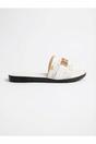 White 3694 White Amber Patterned Slider Sandals, Image 8 of 8