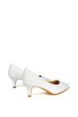 White XY LONDON White 'Gwyneth' Pointed Toe Mid Stiletto Kitten Heel Court Shoes, Image 2 of 4