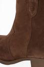 Brown Suede Leather Cowboy Western Ankle Boots, Image 6 of 8