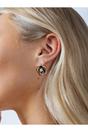 Gold Black Floral Pearl Stud Earrings in Gold - Gift Boxed, Image 2 of 5