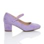 Lilac AJVANI Lilac Mid Block Heel Mary Jane Court Shoes, Image 2 of 5