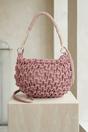 Pink Femme Luxe Pink Macramé Woven Shoulder Bag - Euna, Image 1 of 3