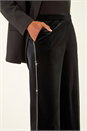 Black Velvet Diamante Side Trim Trouser, Image 5 of 5