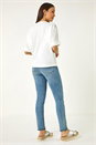 Ivory  Embellished Short Sleeve Knit Top, Image 3 of 5