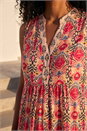 Red Border Print Smock Dress, Image 4 of 4