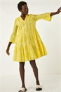 Yellow Tie Dye Shimmer Smock Dress, Image 2 of 5
