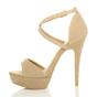 Natural AJVANI Natural High Heel Crossed Straps Platform Sandals, Image 3 of 6