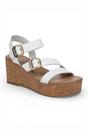 White Womens "Ali" Wedge Espadrille Heel Sandals, Image 3 of 6