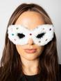 White Faux Fur Cateye Sunglasses with Multicoloured Gems, Image 6 of 6