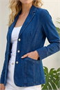 Indigo Denim Collar Stretch Blazer, Image 4 of 4