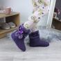 Purple AJVANI Purple Knitted Glitter Ankle Boot Slippers, Image 4 of 5