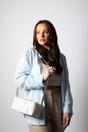Cream Woven PU Shoulder Bag, Image 2 of 4