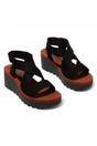 Black Womens Casual Wedge Sandals -YABI922FLY, Image 3 of 4