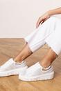 White Eliane' Lace Up Trainer with Diamante Pattern, Image 7 of 7