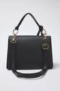 Black Textured Mini City Crossbody Shoulder Bag With Top Handle, Image 3 of 3