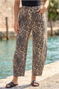 Camel  Dusk Animal Print Barrel Leg Jeans, Image 2 of 4