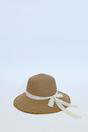 Beige Lace Ribbon Straw Sun Hat, Image 3 of 4