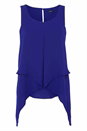 Royal Blue Sleeveless Asymmetric Hem Top, Image 4 of 4
