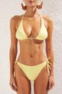 Yellow WOVCOR Yellow Triangle Bikini Set with Star Detail and Tie Side Bottom, Image 3 of 4