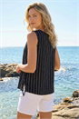 Black Stripe Side Tie Detail Top, Image 3 of 4